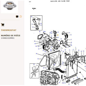 Thermostat - pour Massey Ferguson - Adaptable - Ref origine : 1446222M91