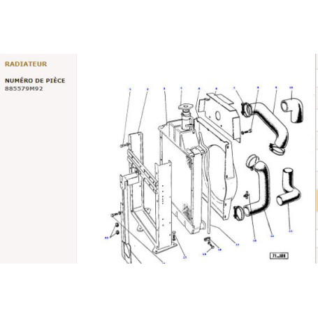 Radiateur - pour Massey Ferguson - Adaptable - Ref origine : 897358M4