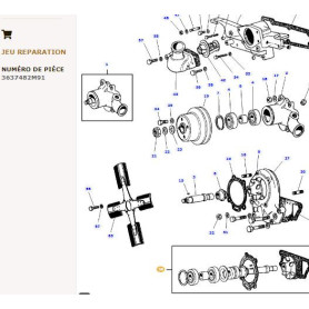 Kit de réparation pompe à eau - pour Massey Ferguson - Adaptable - Ref origine : 3637482M91