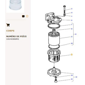 Bol Verre -Fond Plat - pour Massey Ferguson