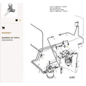 Robinet à carburant - pour Massey Ferguson - Adaptable - Ref origine : 898580M91