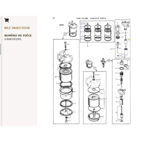 Nez d'injecteur - pour Massey Ferguson - Adaptable - Ref origine : 1447122M1