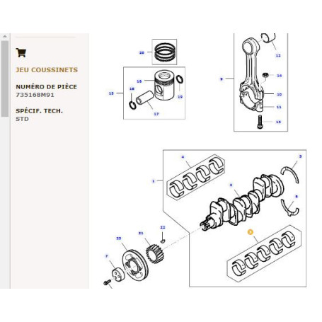 Assemblage De Paliers - pour Massey Ferguson - Adaptable - Ref origine : 735168M91