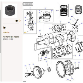 Ecrou De Bielle (x10) - pour Massey Ferguson - Adaptable - Ref origine : 1476245X1