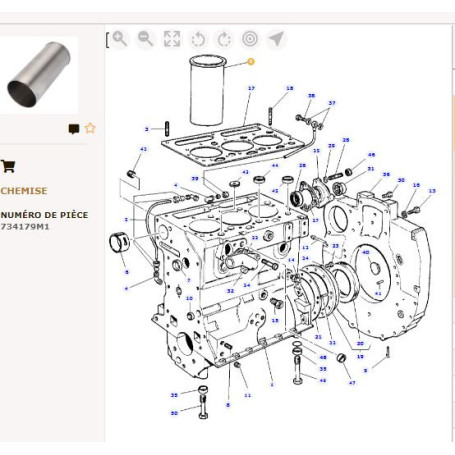 Demi-Chemise STD - pour Massey Ferguson - Adaptable - Ref origine : 734179M1