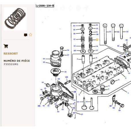 Ressort De Soupape (x8) - pour Massey Ferguson - Adaptable - Ref origine : 735521M1