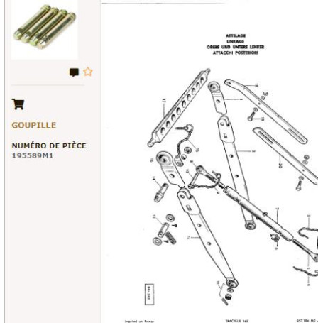 AxeDe 3éMe Point 3/4 X 5 9/16 3/4 x 5 9/16 " - pour Massey Ferguson - Adaptable - Ref origine : 195589M1