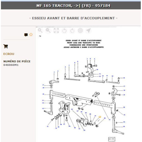 Ecrou A Entaille Unf A Six Pan (x10) 8.8 Grade DIN935 3/4 " UNF - pour Massey Ferguson - Adaptable - Ref origine : 646060M1