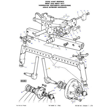 Fusée gauche mm - pour Massey Ferguson