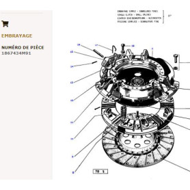 Kit embrayage - pour Massey Ferguson - Adaptable - Ref origine : 1867434M91