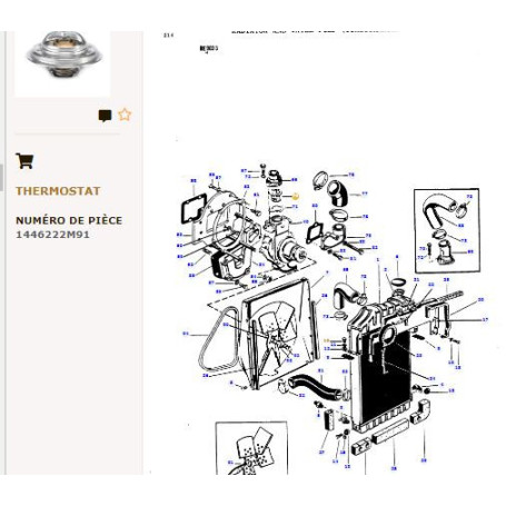 Thermostat Perkins - pour Massey Ferguson - Adaptable - Ref origine : 14462221M91