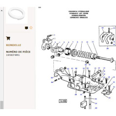 Rondelle - pour Massey Ferguson - Adaptable - Ref origine : 195874M1