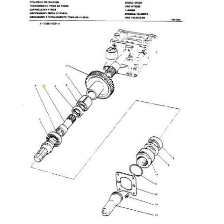 Arbre de transmission - pour Massey Ferguson