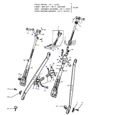 Axe de réglage + Fourche - pour Massey Ferguson