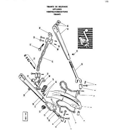 Douille de réglage+fourche - pour Massey Ferguson