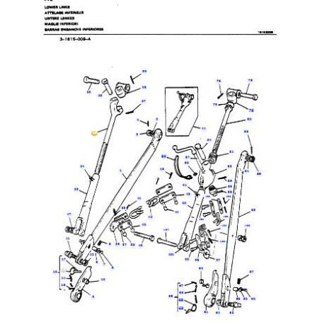 Axe de réglage + fourche - pour Massey Ferguson