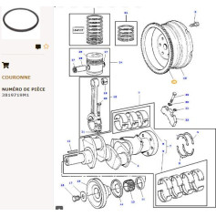 Couronne de démarreur Perkins - pour Massey Ferguson - Adaptable - Ref origine : 381971M91