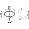 Phare de travail ovale 100 H3 - pour Massey Ferguson