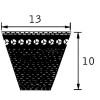 Courroies de ventilateur flancs nus, crantées moulées profil AVX 13 - pour Massey Ferguson