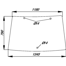 Pare-brise fixe - John Deere - Ref: D8180