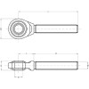 Rotule M24 x 3 L. 22,6 mm