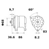 Alternateur 14V 55A