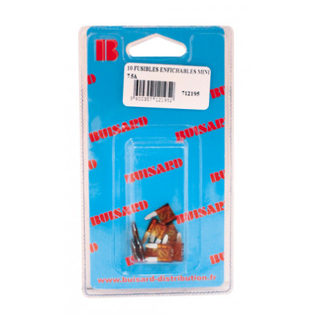 10 FUSIBLES ENFICHABLES MINI 7.5A MARRON