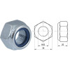 Ecrou hexagonal autobloquant à bague nylon DIN985 M20x1.50 Kramp - ref: 9852015 - x10