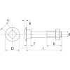 Vis tête bombée collet carré M6x16 - Ref: 603616 - Pack de 50