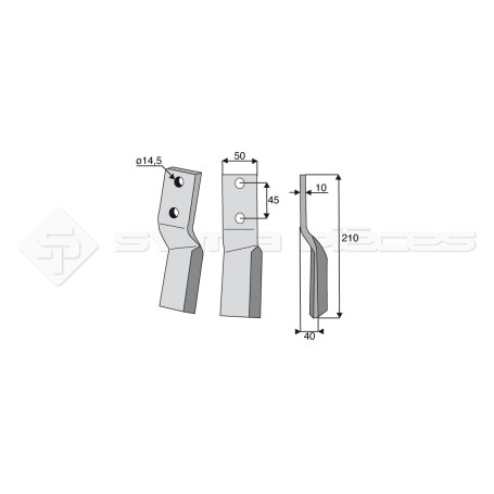 Lame de rotalabour - Droite   - BREVIGLIERI - Ref : SYL134023D