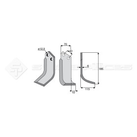 Lame cintrée - Droite   - BREVIGLIERI - Ref : SYL134006D