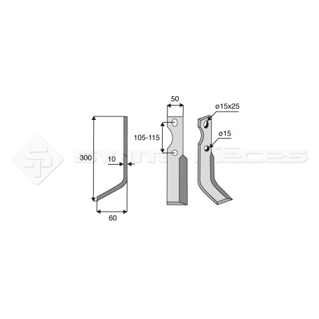 Lame de rotalabour - Gauche   - FORIGO - Ref : SYL6321FRGG