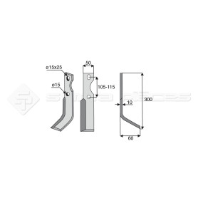 Lame de rotalabour - Droite   - FORIGO - Ref : SYL6321FRGD