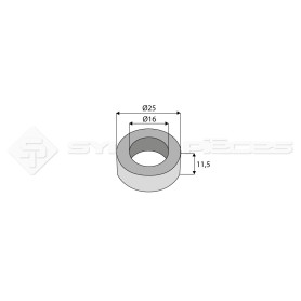 Bague / Entretoise / Rondelle  - Roll - Long. : 11.5mm - Diam du trou : 16mm