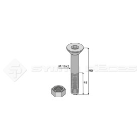 Boulon  - Roll - Long. : 90mm - Ref: SYL6393ROE