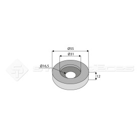 Bague / Entretoise / Rondelle  - Roll - Long. : 12mm - Diam du trou : 16.5mm