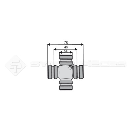 Croisillon circlips intérieurs - MERCEDES - Diam. Croisillon : 28mm - Long. Entre circlips : 49mm