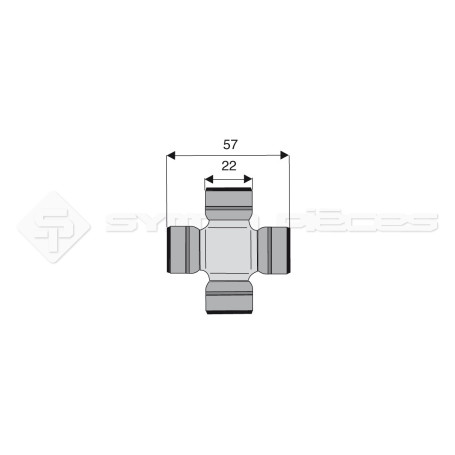 Croisillon circlips extérieurs - TOYOTA - Diam. Croisillon : 22mm - Long. Entre circlips : 57mm