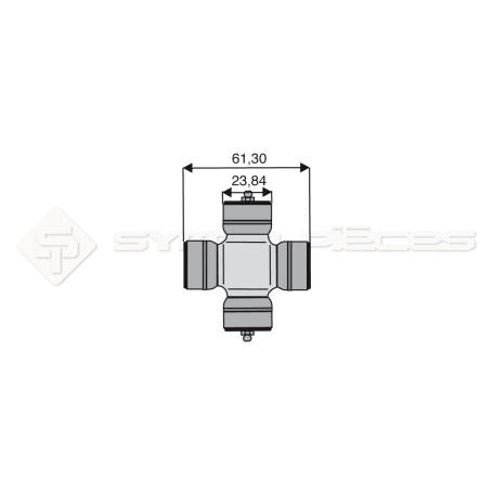 Croisillon circlips extérieurs - Diam. Croisillon : 23.84mm - Long. Entre circlips : 61.3mm