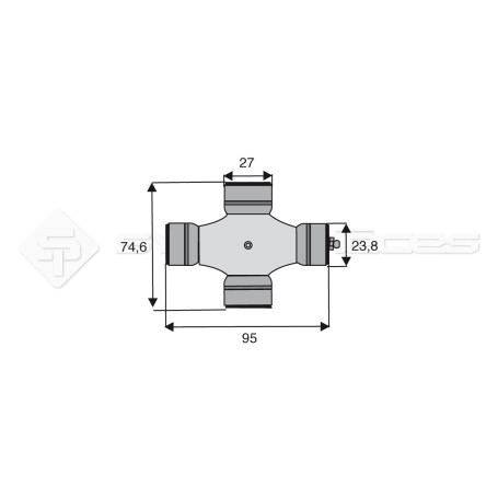 Croisillon circlips extérieurs - BENZI - Longueur: 74.6mm - Diam. Croisillon : 27mm