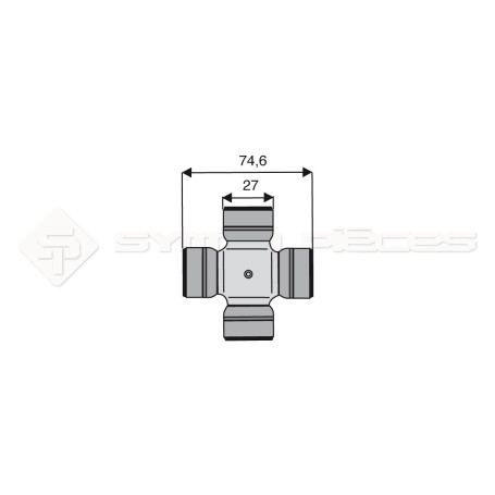 Croisillon circlips extérieurs - WALTERSCHEID - Longueur: 74.6mm - Diam. Croisillon : 27mm