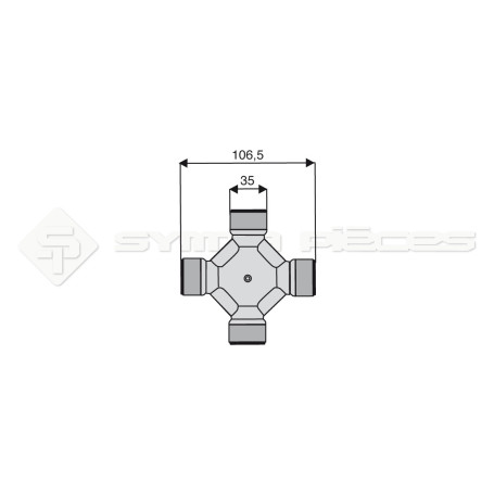 Croisillon circlips extérieurs - BONDIOLI ET PAVESI - Longueur: 106.5mm - Diam. Croisillon : 35mm