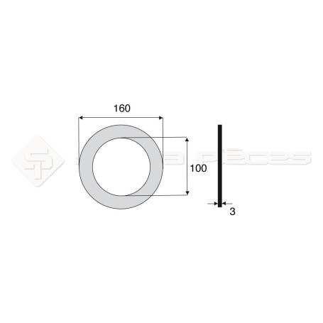 Garniture - Alésage : 100mm - Hauteur : 3mm - Diam. Ext : 160mm - Réf: DA17649