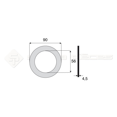 Garniture - Alésage : 56mm - Hauteur : 4.5mm - Diam. Ext : 90mm - Réf: DA17660