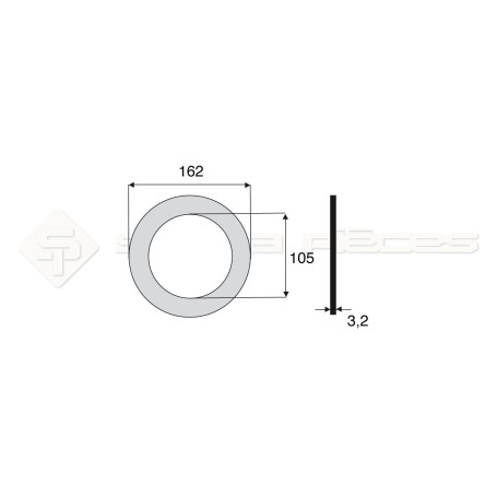 Garniture - Alésage : 105mm - Hauteur : 3.2mm - Diam. Ext : 162mm - Réf: DA17699