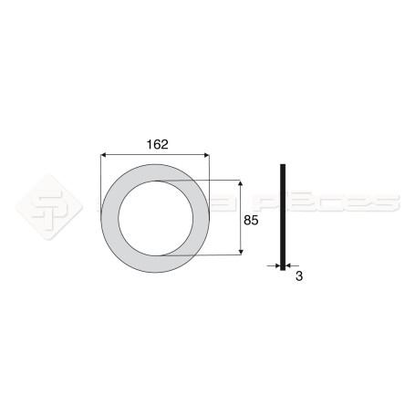 Garniture - Alésage : 85mm - Hauteur : 3mm - Diam. Ext : 162mm - Réf: DA17701