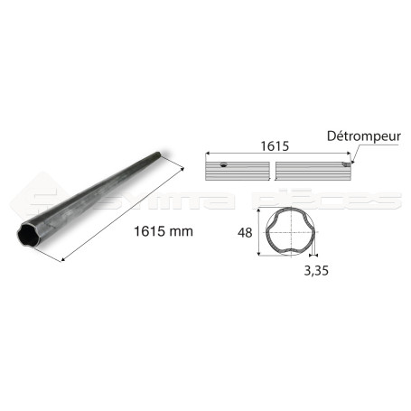 Tube de cardan Tube Ext Sft S4 Free Rotation 48X3  L:1615 (G)