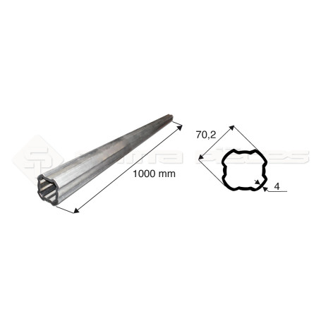 Tube de cardan Tube Ext.70.2X4. Quad. Lg 1000