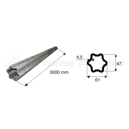 Tube de cardan Tube S5 61X47   Lg 3M