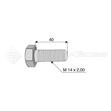 Vis - Diam. : 14 - Pas : 200 - L : 40mm